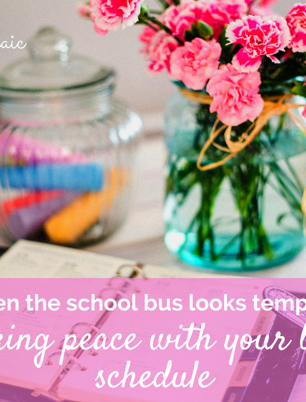 Homeschool moms are busy. School busy envy (or thinking about how much more you could get done if only the kids were on that bus) can sneak up on you. Here's how to make peace with your busy schedule, from one homeschooling mom to another.