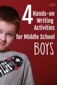 Middle school boys can struggle with writing. Check out these four hands-on writing activities for middle school boys.